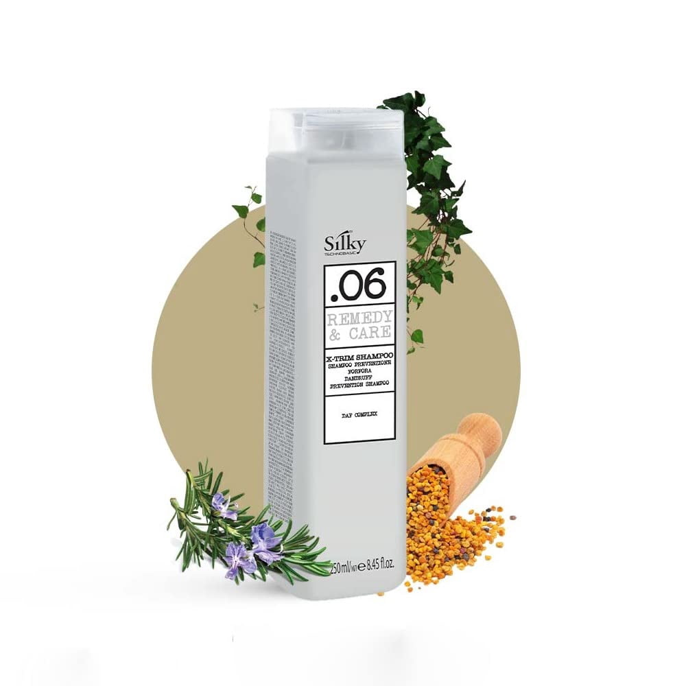 SILKY .06 X-TRIM SHAMPOO ANTI- DANDRUFF with Micro-Granules and Rosemary Extracts for Deep Cleansing and Scalp Balance (250 ML)/8.45oz