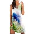 thumbnail image 2 of EGNMCR Robes de Vacances pour Femmes Robe Décontractée d'Été Imprimée Florale Sans Manches Robe de Plage, 2 of 5