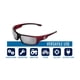 thumbnail image 3 of Bullhead Safety Eyewear Dorado - Gafas de sol ligeras con bloqueo UV resistentes a impactos y arañazos para caza/tiro, deportes al aire libre, construcción, espejo plateado y rojo/negro, 3 of 8