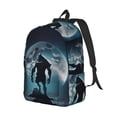 thumbnail image 2 of Naloa Canvas Backpack for Men Women Moon Wolf Warrior Print Rucksack Casual Travel Daypack Large and Small Durable College Tote Satchel Bookbag for Teens, 2 of 8