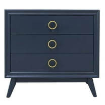 Pomeroy Indigo 3 Drawer Chest with Gold Hardware