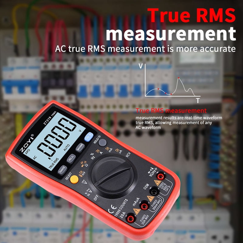 ZOYI ZT219 True RMS Digital Multimeter 19999 Counts, Auto ranging NCV, Temperature, Capacitance, Frequency Duty Cycle Tester, with Backlight Data Hold