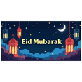 thumbnail image 3 of Eid Mubarak Celebration Colorful Lanterns Night Sky Backdrop Banner Decorations Party Supplies Photography Props Islamic Festival, 3 of 8