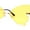 Gold Yellow, variant on Womens Die Cut Butterfly Shape Rimless Funky Party Sunglasses Gold Blue PInk