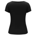 thumbnail image 5 of XMHJSMD Women Slim Fitted Shirt Fashion Cutout Front Tops Tee Tshirts Trendy(Black,M), 5 of 8
