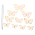 thumbnail image 4 of Hytrove Dessert Topper Decor Paper Bronzing Pink Butterflies Shape 10Pcs 7.9x7.1in, 4 of 8