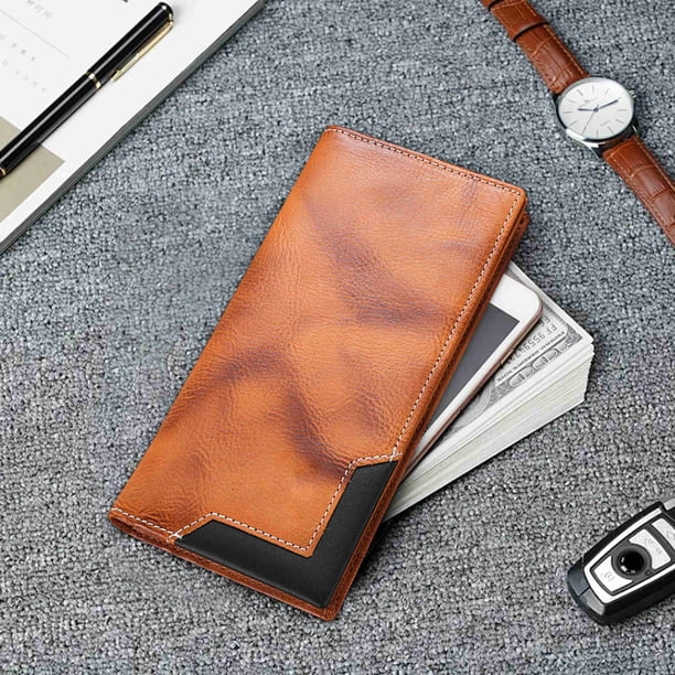 Slim Leather Wallet For Men With RFID Blocking – Minimalist Cross Black