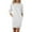 White, variant on Dresses for Women Casual Women's Casual Round Neck Five Quarter Sleeve Pocket Solid Color Dress