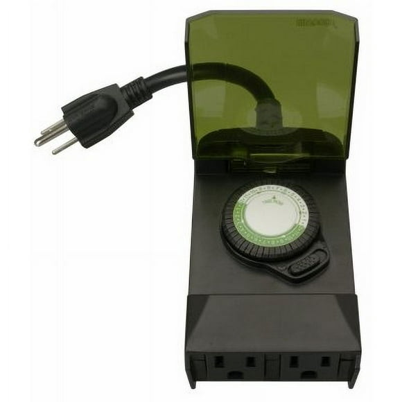 2-Outlet Outdoor 24-Hour Mechanical Outlet Programmable Timer -50011WD