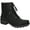 Black Matte, variant on Easy Street Womens Elsie Quilted Lace-Up Ankle Boots