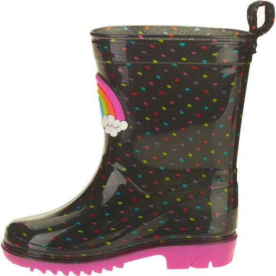 Rainbow Dots Printed Toddler Girls' Jelly Rain Boots