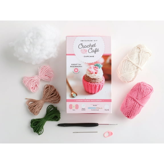 Crochet CafÃ© Amigurumi Kits Crochet CafÃ© Amigurumi Kit Cupcake: Everything You Need Is Included: 100%-Cotton Yarn, Crochet Hook, Stitch Marker, Tape, Book 2, (Hardcover)