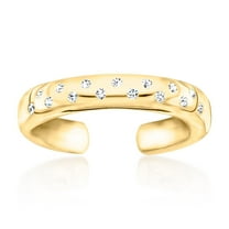 Ross-Simons 0.10 ct. t.w. Scattered-Diamond Toe Ring in 18kt Gold Over Sterling, Women's, Adult