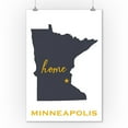 thumbnail image 2 of Minneapolis, Minnesota, Home State, Gray on White (9x12 Wall Art Print, Home Decor), 2 of 3
