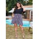 thumbnail image 4 of Romper Keluummi de verano de talla grande para mujer con mangas onduladas, 4 of 8