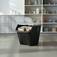 thumbnail image 4 of Redmon 10 Gallon Stackable Shutter Bin with Flip Lid Plastic Storage, Black, 4 of 11