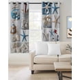 thumbnail image 2 of Coastal Blackout Curtains 39 Inches Long for Bedroom, Summer Beach Starfish Nautical Sea Shell Thermal Insulated Room Darkening Black Out Window Curtain Panels Grommet Drapes for Living Room, 2 of 8