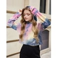 thumbnail image 5 of Oudiya Kids Tie Dye Sweatshirt Crop Tops Hoodie Long Sleeve Pullover for Girls, 5-13 Years, 5 of 8