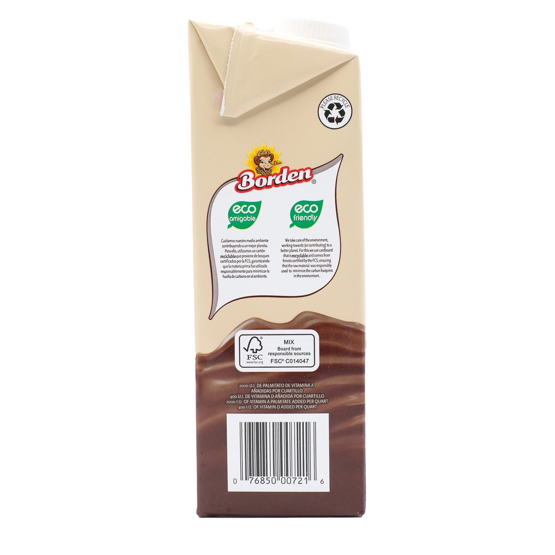 Borden Reduced Fat Chocolate Milk UHT 32 oz. Bottle