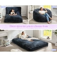 thumbnail image 5 of Hobestluk Bean Bag Chair Convertible Beanbag Chairs for Adults, 3 in 1 Bean Bag with Plush Faux Fur Cover, Adult Bean Bag Chair for Living Room, Bedroom (Grey, Queen), 5 of 9