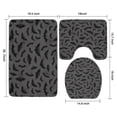 thumbnail image 3 of Gray Halloween Bats and Spider Webs Bathroom Rugs Sets 3 Piece,Toilet Cover Set,Absorbent Non Slip Bathroom Mats Sets with U-Shaped Contour Rug Toilet Rug Set, 3 of 5