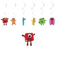 thumbnail image 3 of Serie de fiestas Numberblock, pancarta desechable para fiesta, adorno para tarta, bandera colgante, globos Numberblocks, decoración para tarta de cumpleaños, 3 of 4