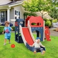 thumbnail image 3 of Pirecart 8 in 1 Kids Slide Set, Toddler Climber Slide Play Set With Basketabll Hoop, Tunnel, Telescope and Ball, 3 of 8
