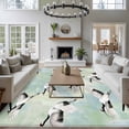 thumbnail image 4 of Teal White Birds Area Rugs Collection 5'x8', Vintage Animals Farmhouse Retro Art Non Slip Indoor Rectangle Throw Runner Rug Floor Mat Carpet for Living Room Dining Table Bedroom Nursery, 4 of 9