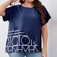 thumbnail image 2 of TAGOLD Womens Summer Plus Size Tops,Tops for Womens,Women Oversize Summer Casual Short Sleeve Round Neck Printed Sleeve Tops Loose Blouse, 2 of 5