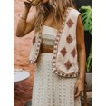 thumbnail image 5 of Aojekbee Women's Vest Tops Casual Fashion Embroidery Sleeveless Open Front Boho Cardigan for Party Club, 5 of 10