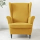 thumbnail image 4 of Advancent Funda de sofá fácil de instalar, 3 piezas, con banda elástica para sillón orejero y taburete otomano Decoración del hogar negro extra, 4 of 6