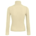 thumbnail image 5 of idosla Women's Turtleneck Long Sleeve Shirts Fall Fashion Basic Thermal Underwear Tops Winter Clothes 2025 (Beige, XL), 5 of 6