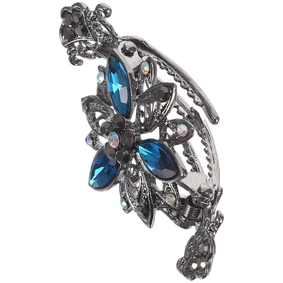 UPOUART SkyBlue Rhinestone Hair Claw Clip for Women's with Classic Design and Strong Hold, Ideal for Weddings and Parties