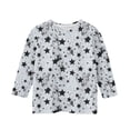 thumbnail image 3 of Shirts for Girls 10-12 Round Neck Tshirt for Boys Three Quarter Length Sleeve Shirts Floral Print Tops White Blouse for Girls, 3 of 4