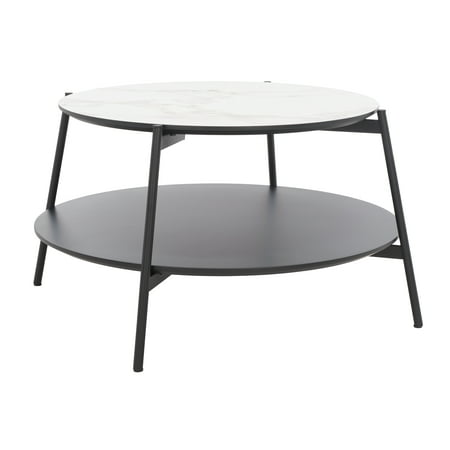 SAFAVIEH Alexy 2-Tier Round Coffee Table White/Black