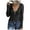 Black, variant on Raeneomay Long Sleeve Shirts for Women V-Neck Solid Color T-Shirt Front Zipper Top Ribbed Knit Slim Top
