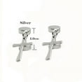thumbnail image 3 of hengtong 6x1Pair 316L stainless Steel Cross Dangle Pendant Earring Ear Studs -, 3 of 6