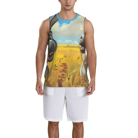 Naloa Funny Countryside Donkey Basketball Jersey Reversible Men's Mesh Athletic Sports Shirts Training Practice S-4XLSmall