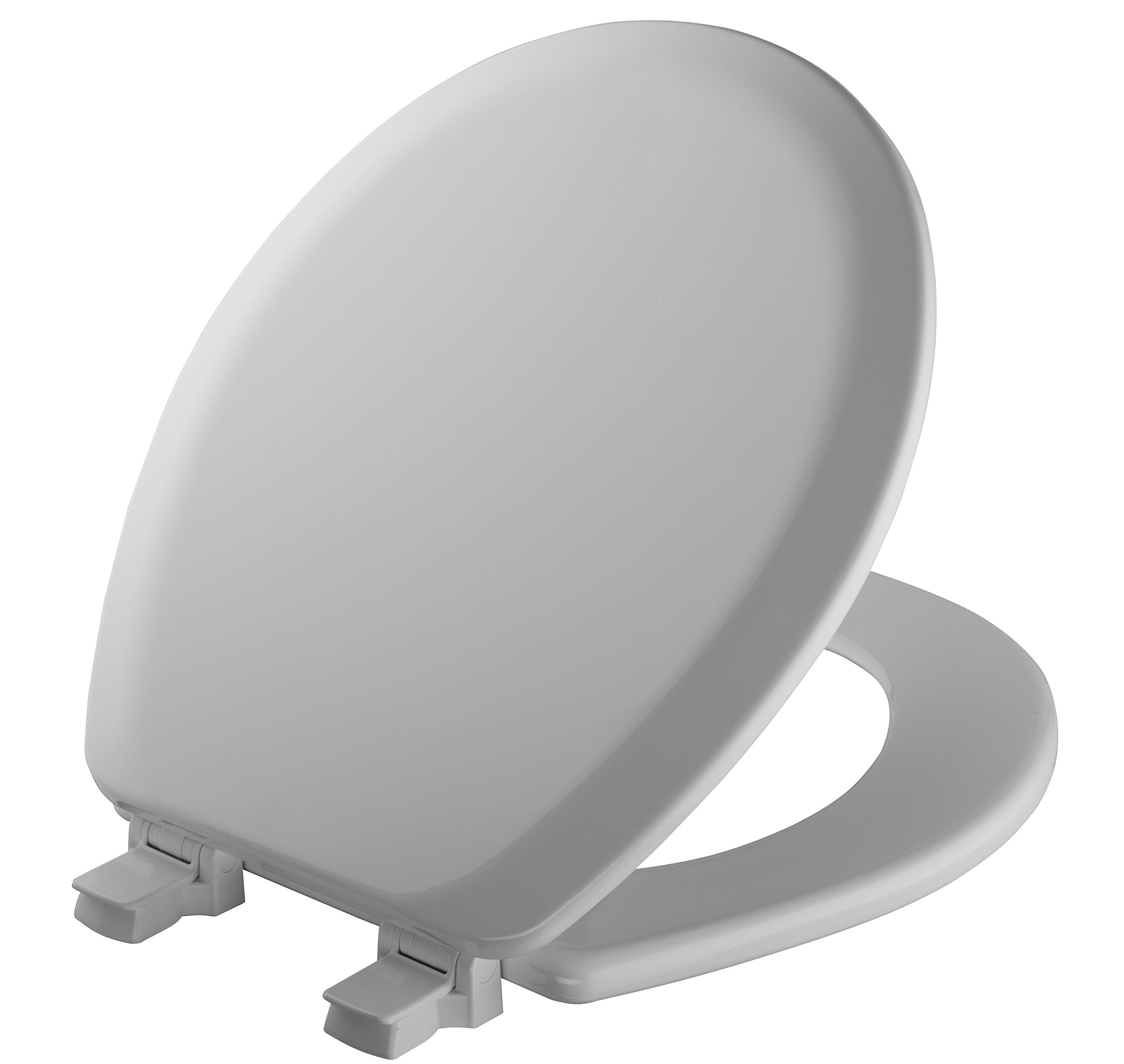 Mayfair Cameron Silver Toilet Seat, Non Slip Heavy Duty Wood, Easy Clean, Made in USA, Round