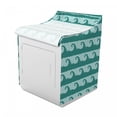 thumbnail image 2 of Nautical Washer Cover, Cartoon Design Swirling Ocean Waves Flow in Pastel Colors Print, Dust and Dirt Free Decorative Print, 29" x 28" x 40", Teal and Pale Seafoam, by Ambesonne, 2 of 3