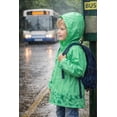 thumbnail image 3 of Puddle Play Kids Waterproof Rain Slicker Jacket with Hood – PVC Raincoat, Snap Closure, Lightweight – Green – Size 6–7 Years, 3 of 7