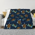 thumbnail image 3 of Throw Blanket for Couch, Sea Turtles Swimming Super Soft Fuzzy Comfy Warm Throw Blanket, Cuteness Lightweight Cozy Plush Flannel Blanket & Throws for Sofa and Bed All Season, 3 of 5