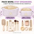 thumbnail image 4 of DAKIMOE 2PCS Makeup Bag Travel Toiletry Bag Cosmetic Bags Organizer Personalized Initial for Birthday Christmas Girl Women Girlfriend Teacher Valentines Day Gifts, 4 of 10