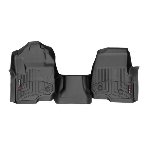 WeatherTech Custom Fit FloorLiners compatible with 2020-2022 Ford Super Duty - 1st Row - Over The Hump, Black