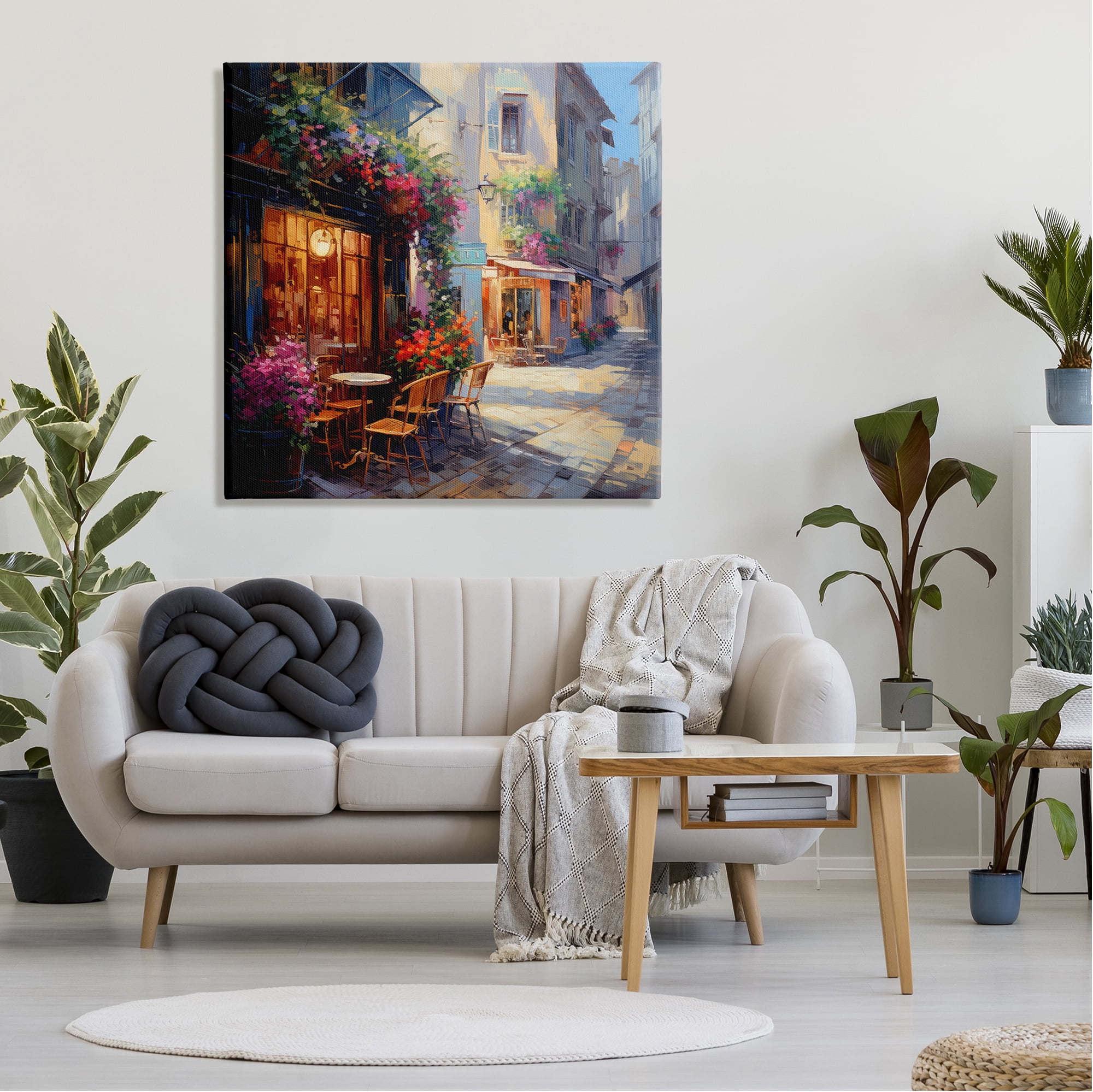 Stupell Industries French Neighborhood Cafe Travel & Places Painting Gallery Wrapped Canvas Art Print Wall Art, 36 x 36