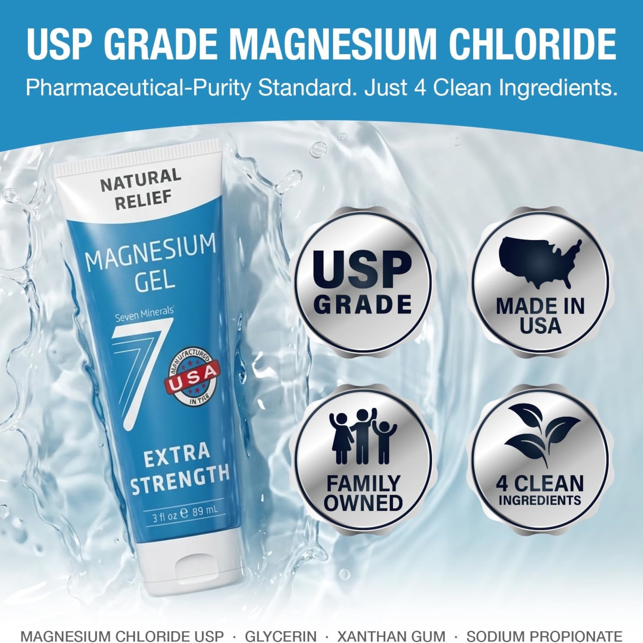 Seven Minerals Natural Relief Magnesium Gel Extra Strength 3 fl oz