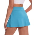 thumbnail image 3 of Skirts for Women Elastic High Waisted Tennis Skirt with 2 Pockets Athletic Golf Workout Sports Shorts Womens Flowy Athletic Workout Skirts, 3 of 4