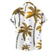 thumbnail image 6 of UVEASISHA Floral Button Down Shirts for Men Palm Tree Print Beach Shirt Big and Tall Casual Short Sleeve Hawaiian Shirts Regular Fit Bowing Shirt Yellow XL, 6 of 6