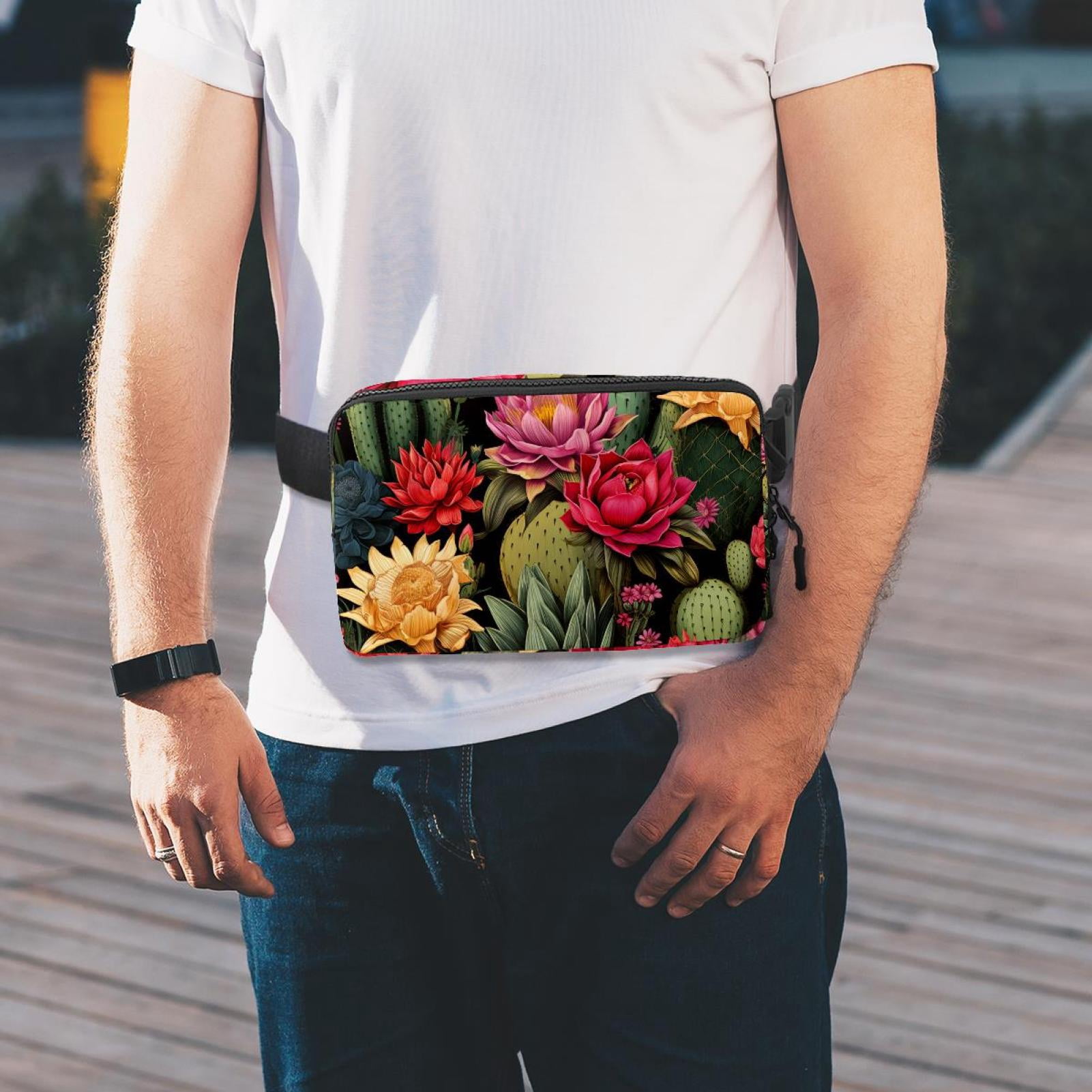Cactus Running Belt Fanny Pack Belt Bag with Extension Strap Lightweight Adjustable Unisex