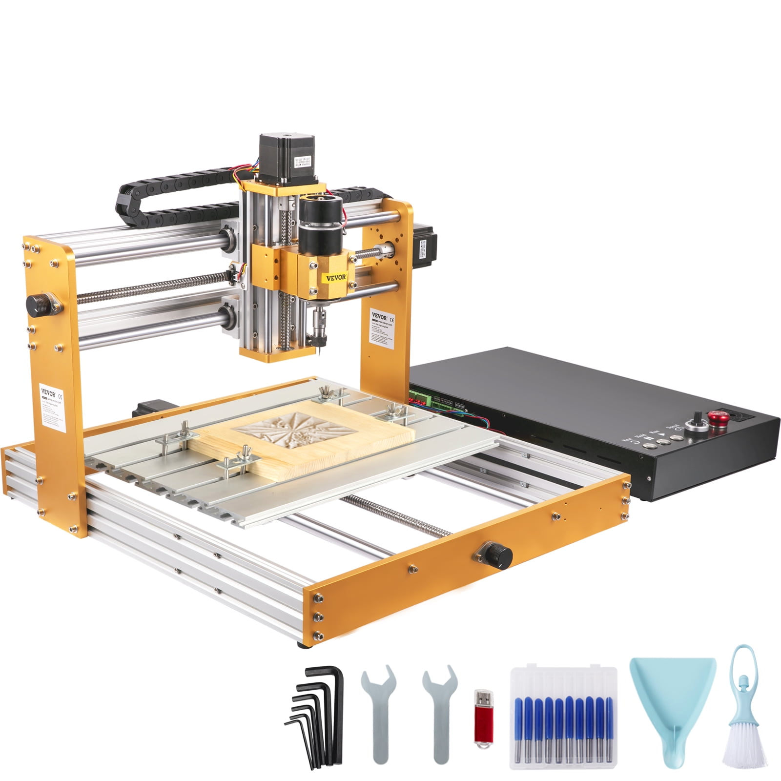 Scheiding Gluren Mondwater VEVOR CNC Router Machine, 3040 Engraver Milling Machine with Offline  Controller Limit Switches Emergency-Stop, DIY 3 Axes Cutting Kit for Wood  Metal Acrylic MDF, 400 x 300 x 100 mm Large Working Area - Walmart.com
